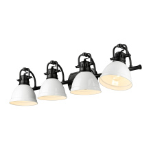 Golden 3602-BA4 BLK-WH - Yep by Golden Lighting Duncan 4-light Vanity in Matte Black and White shade